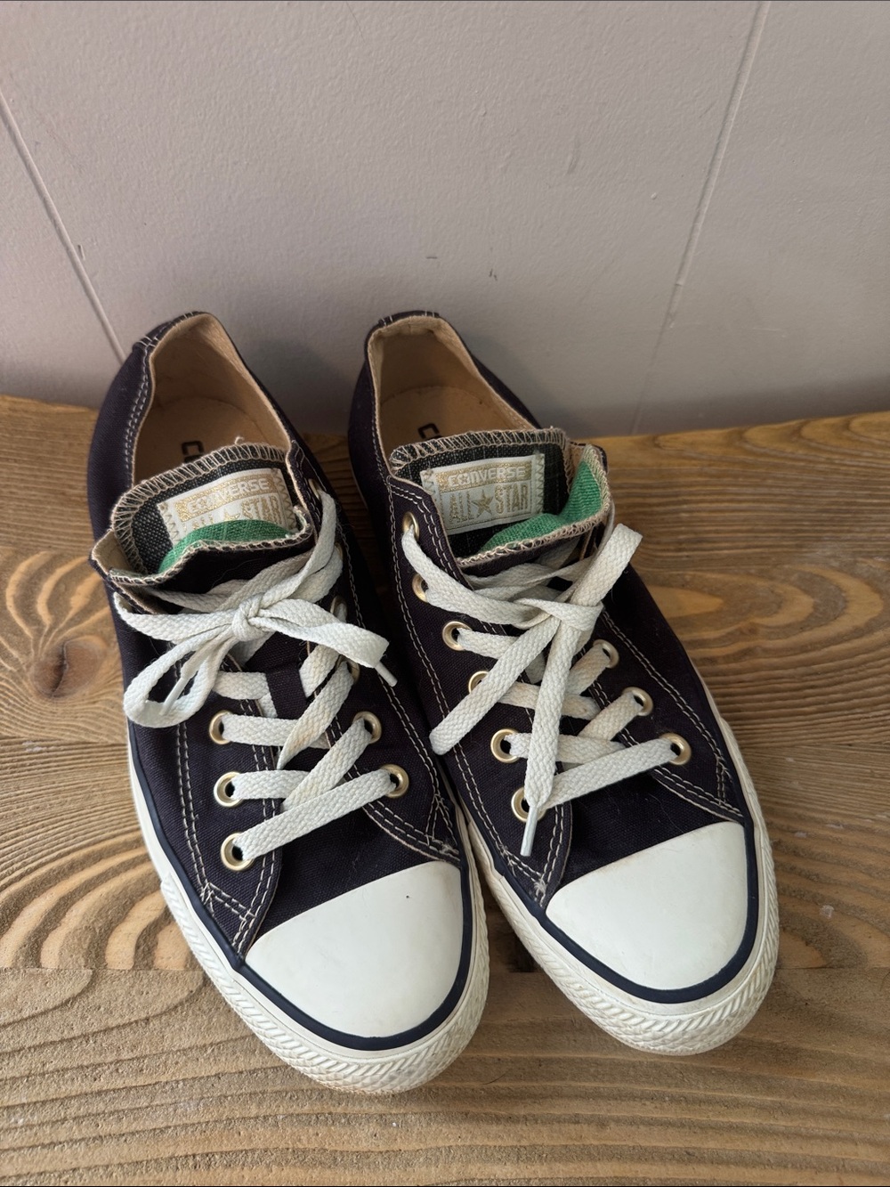 Converse Low Top Double-Tongue Sneakers - Navy Size 8